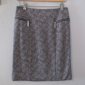 Michael Kors black with white dots office pencil skirt